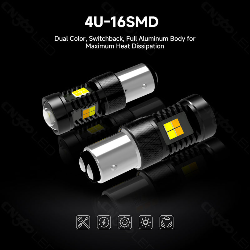 Загрузить изображение в просмотрщик галереи, 4U16 Series SMD Dual Color Switchback LED Bulbs