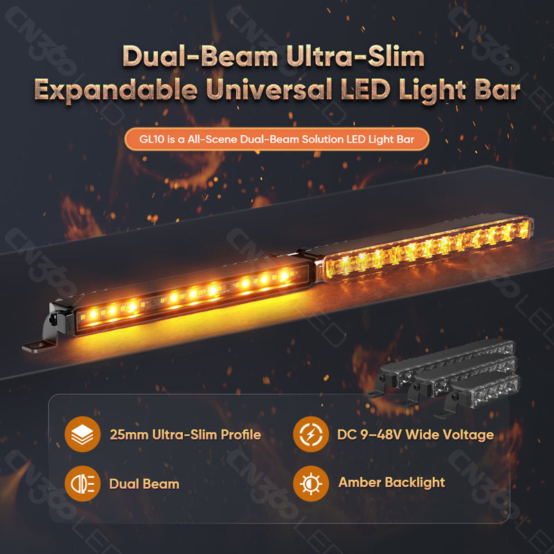 Load image into Gallery viewer, GL10 Series GL1004 4 Inch 36W Amber LED Spot Light Bar