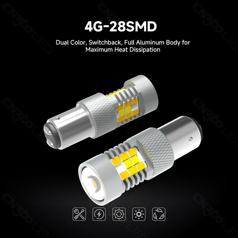 Cargue la imagen en el visor de la galería, 4G28 Series Dual Color LED Bulbs for Turn Signal & DRL