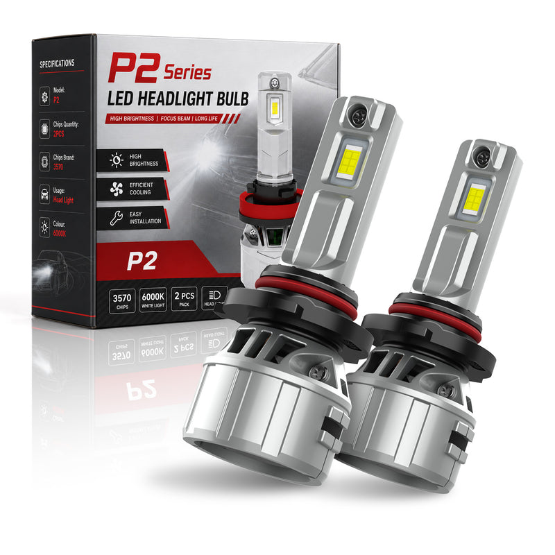 Load image into Gallery viewer, P2 Series 9006 Double Ball Bearing Fan LED Headlight Bulbs