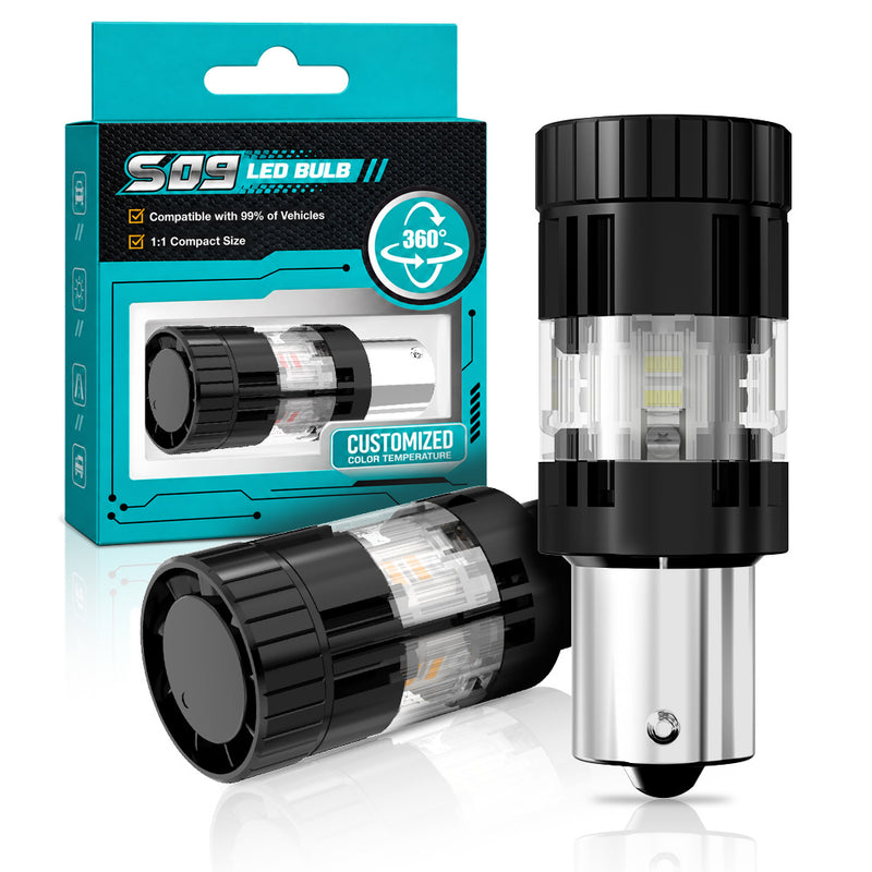Load image into Gallery viewer, S09 Series 1156 LED Signal Bulbs with 150° or 180° Pins