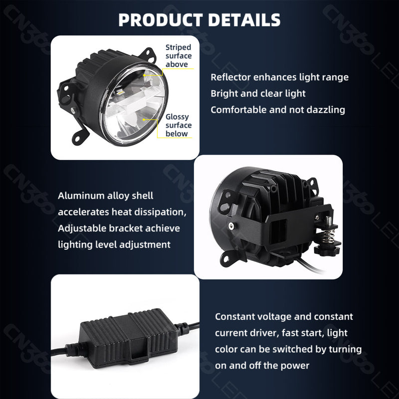 Загрузить изображение в просмотрщик галереи, Universal OEM White and Yellow LED Fog Light Assembly Kit