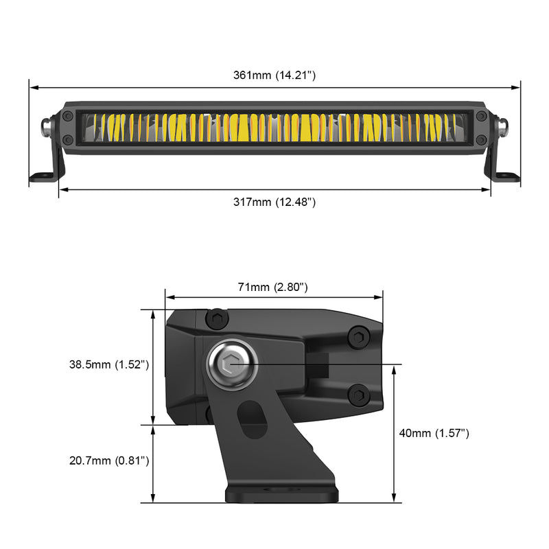 Загрузить изображение в просмотрщик галереи, 54B Series 13.5 Inch Single Row Dual Color LED Light Bar