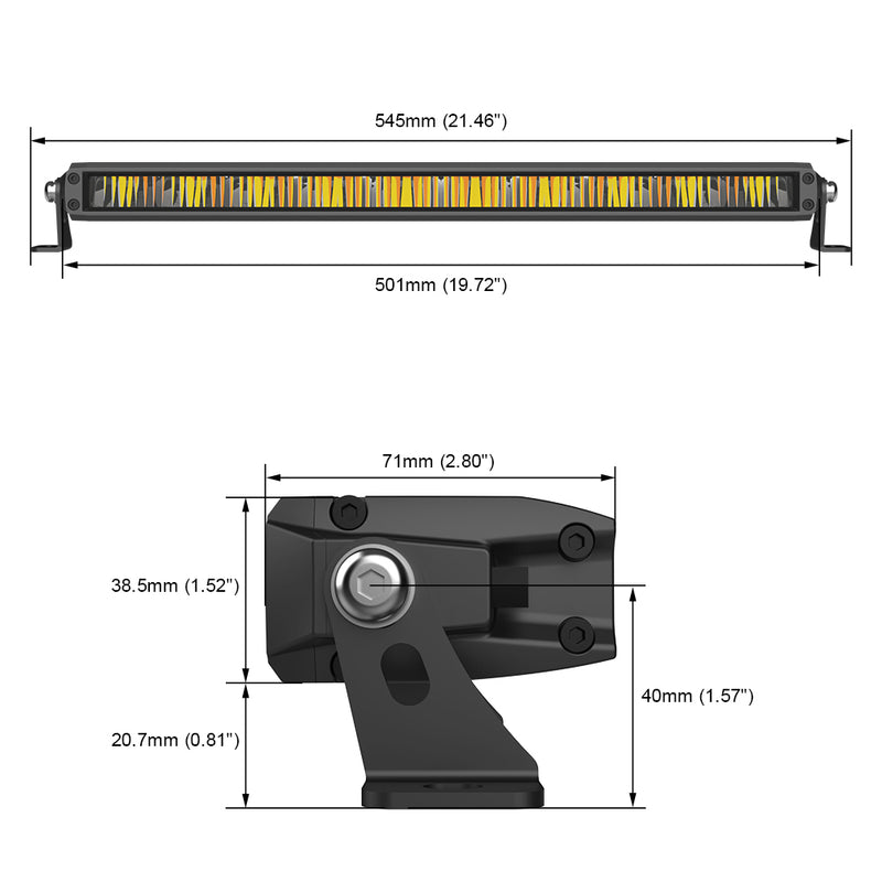 Загрузить изображение в просмотрщик галереи, 54B Series 20 Inch Single Row Dual Color LED Light Bar