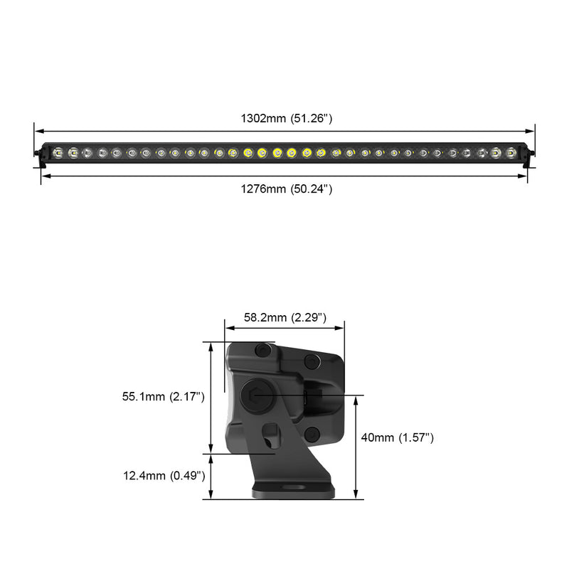 Load image into Gallery viewer, 56 Series 50 Inch Combo Beam Projector Light Bar with Backlit