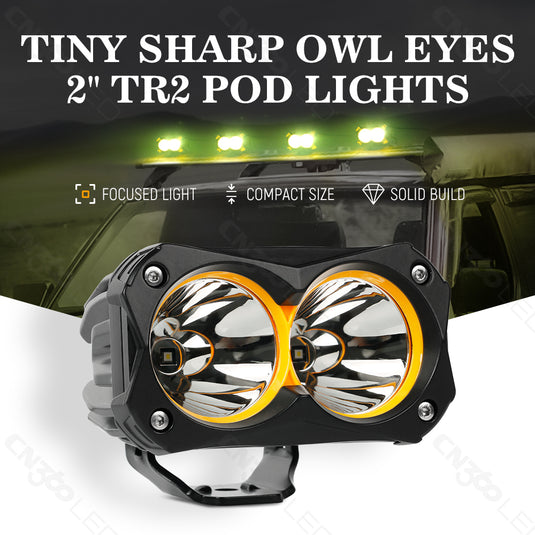 2 Inch TR2 Pod Lights 30W Hyper Spot Osram LED with Covers