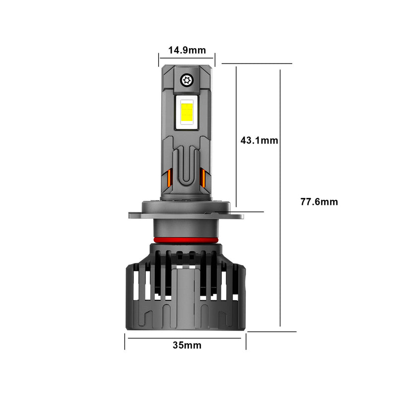 Load image into Gallery viewer, Dual Copper Heat Pipes K1C Series H7 LED Headlight Bulb