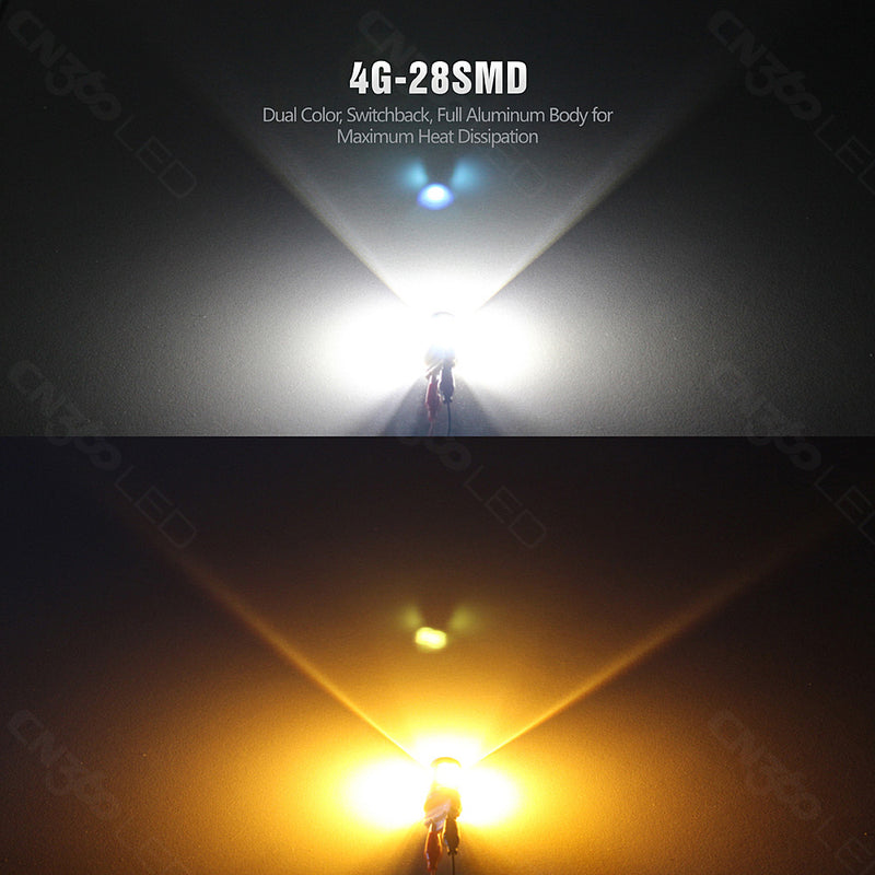 Cargue la imagen en el visor de la galería, 4G28 Series Dual Color LED Bulbs for Turn Signal & DRL