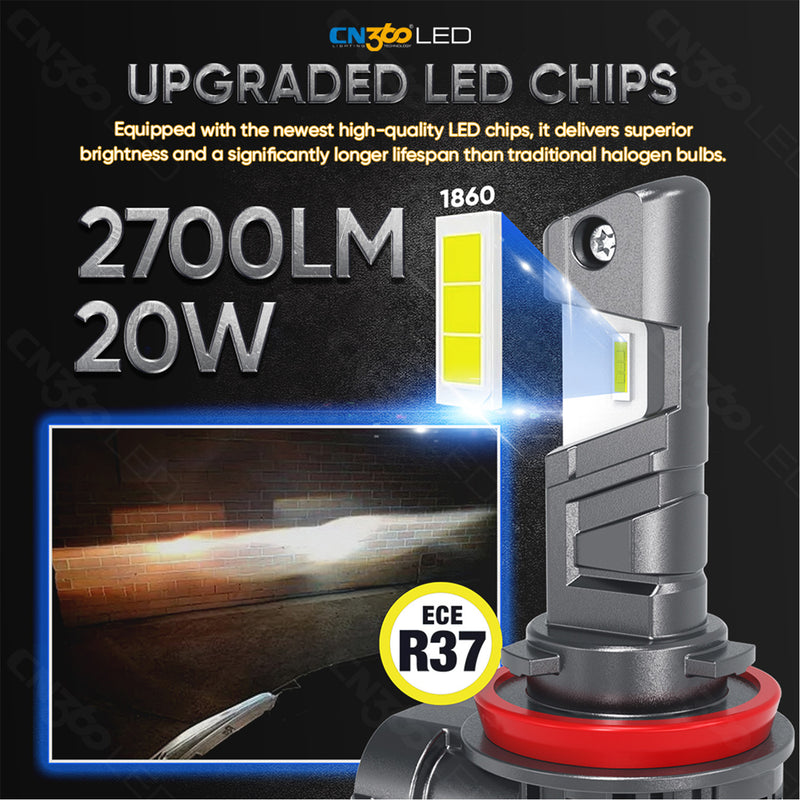 Cargue la imagen en el visor de la galería, Bombilla de faro LED serie E4E H11 compatible con ECE R37