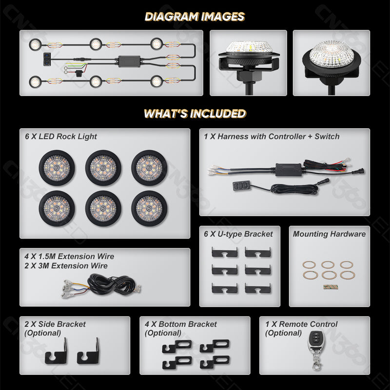 Cargue la imagen en el visor de la galería, EL13 Dual Color LED Rock Light Kit