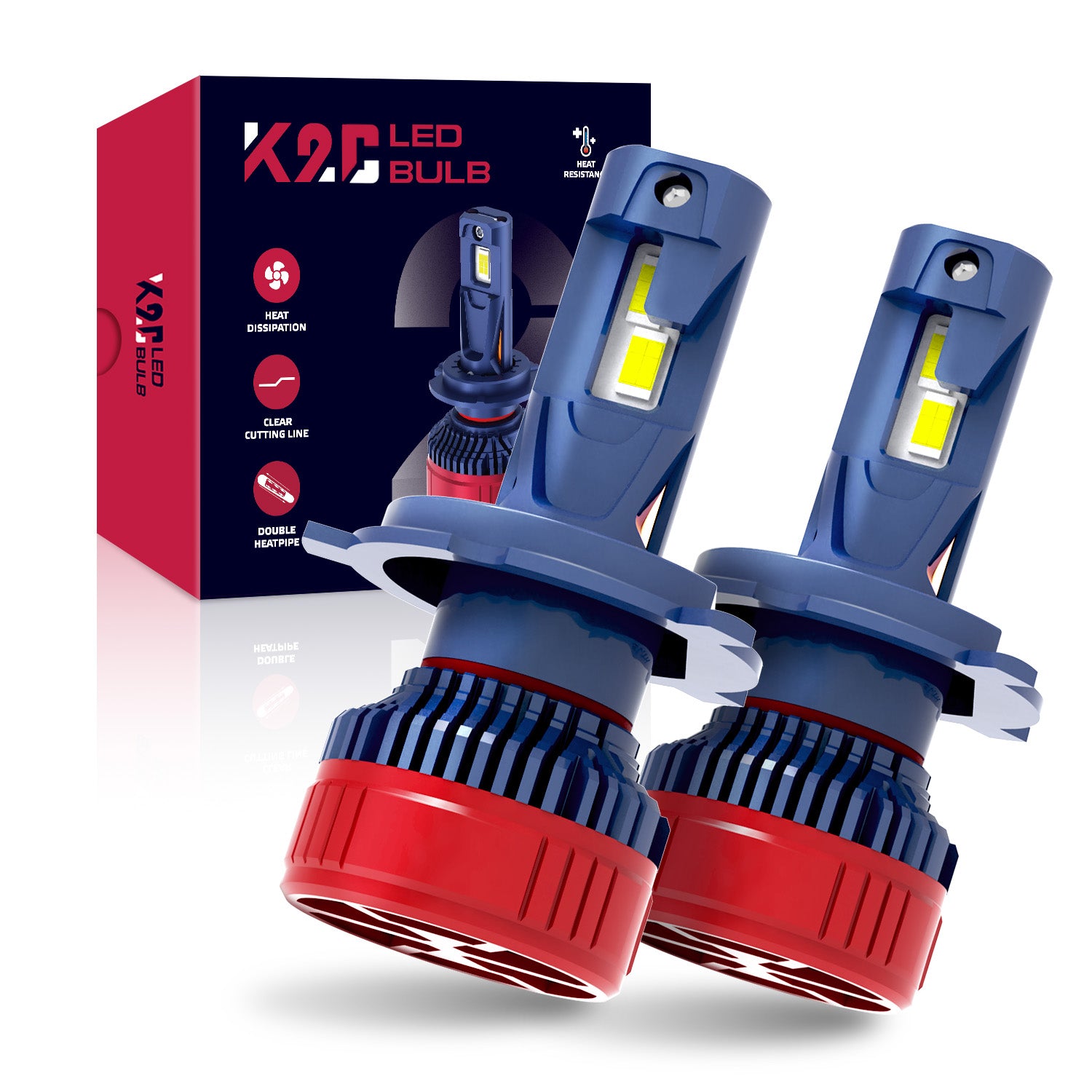 K2C H4 LED Headlight 85W High Low Beam GC7035 Canbus IP67 9–18V