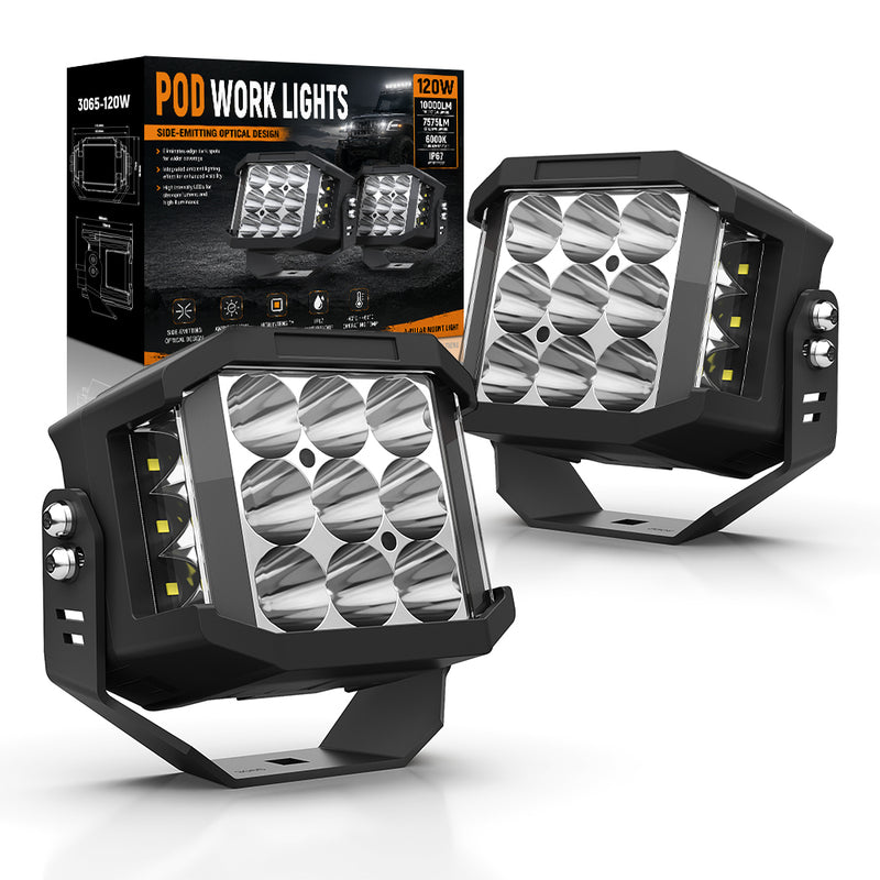 Cargue la imagen en el visor de la galería, 3065 Side-Emitting LED Pod Work Lights