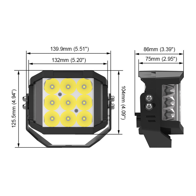 Cargue la imagen en el visor de la galería, 3065 Side-Emitting LED Pod Work Lights