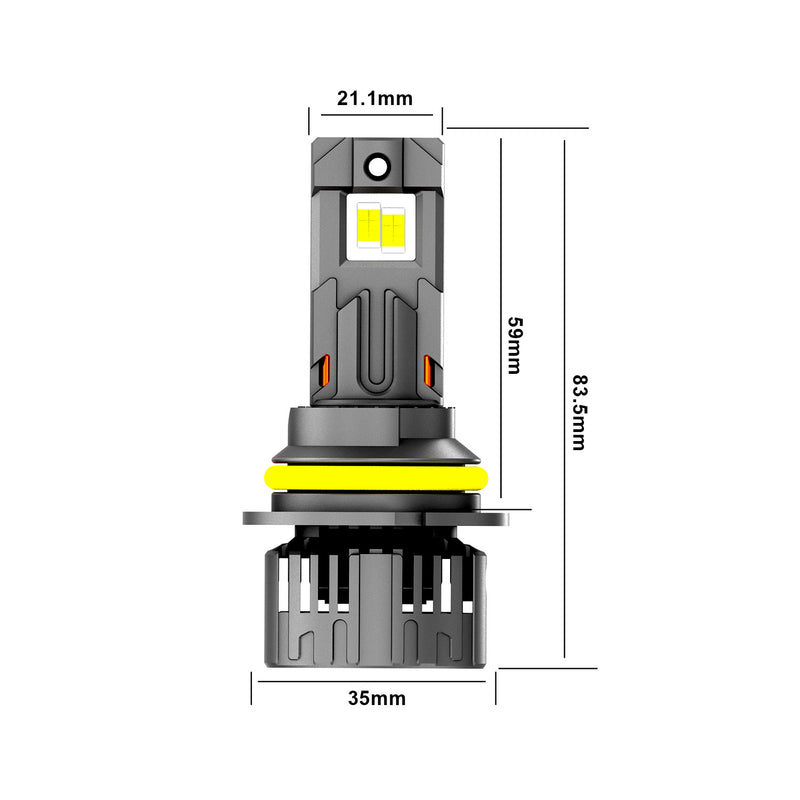 Cargue la imagen en el visor de la galería, Universal Fit Copper Heat Pipes K1C Series 9007 LED Headlight Bulb