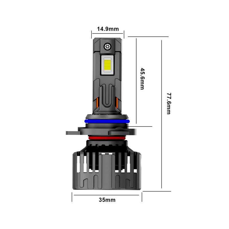 Cargue la imagen en el visor de la galería, Universal Fit Copper Heat Pipes K1C Series 9012 LED Headlight Bulb