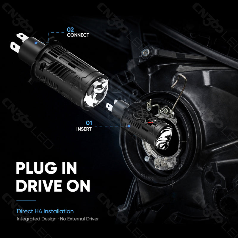 Load image into Gallery viewer, T09 Series H4/H19 LED Headlight Bulbs with Built-In Lens