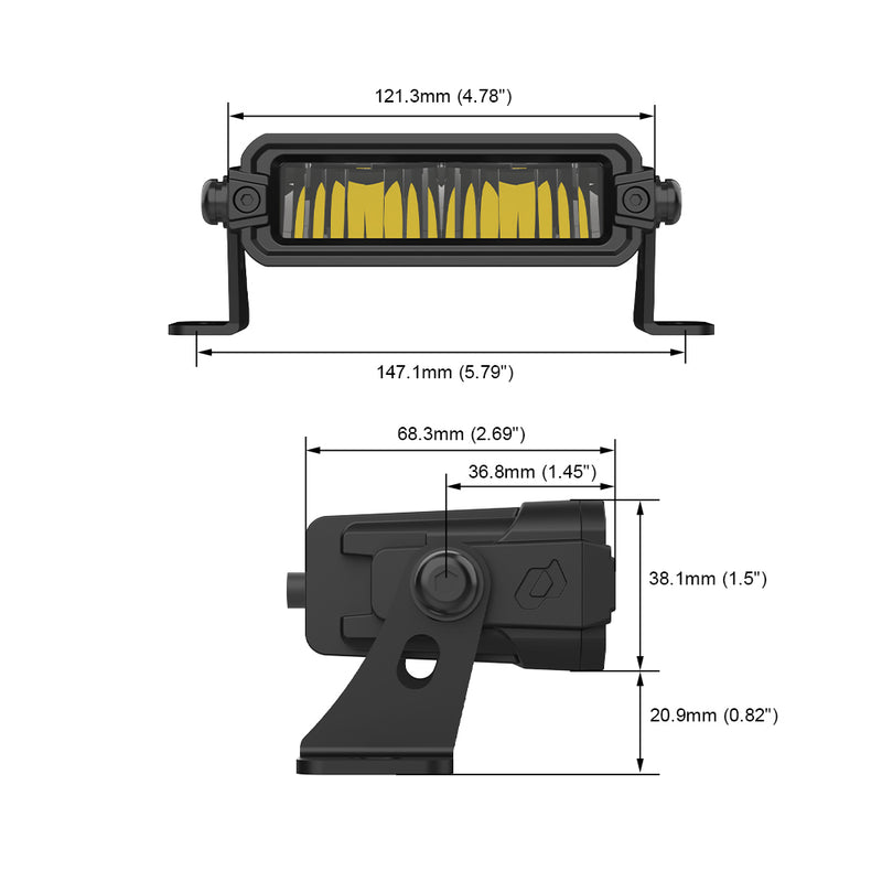 Load image into Gallery viewer, GT Series 5 Inch Dual Color Single Row Driving Light Bar