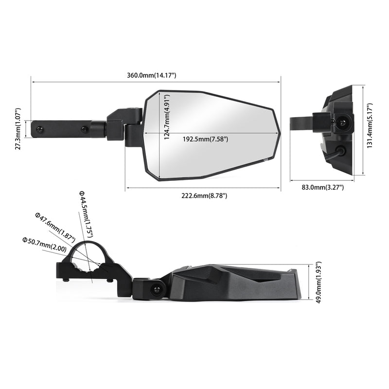Cargue la imagen en el visor de la galería, UTV Side Mirrors with Integrated LED Spot Lights Wholesale