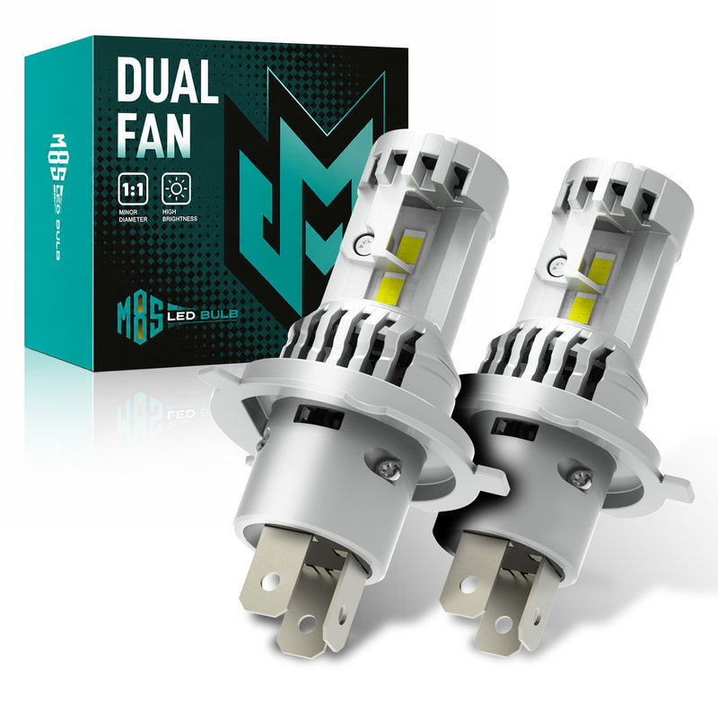 Cargue la imagen en el visor de la galería, M8S Series H4 Dual Fan Cooled LED Headlight Bulbs
