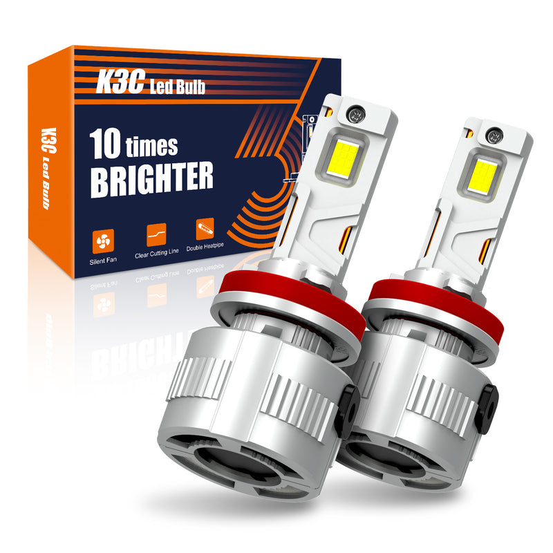 Load image into Gallery viewer, K3C Series H11 Fan Cooled LED Headlight Bulbs
