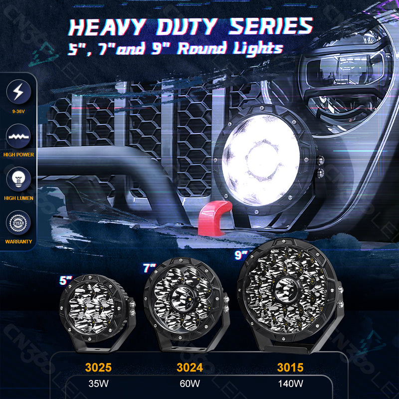 Load image into Gallery viewer, 7 Inches Round LED Spot Lights for Construction and Offroading
