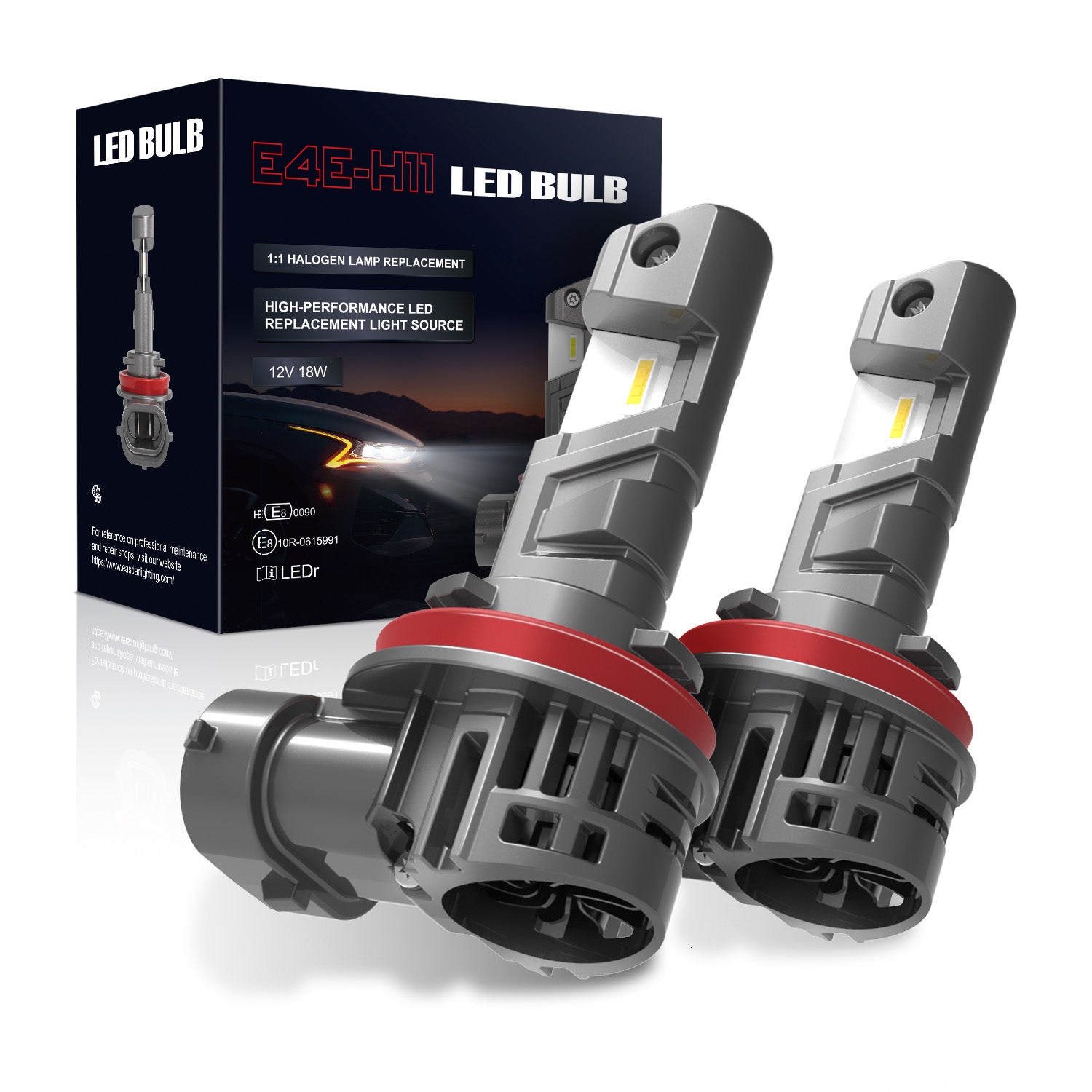 ECE Series R37 Compliant H11 LED Headlight Bulb for Road Use – CN360 LED