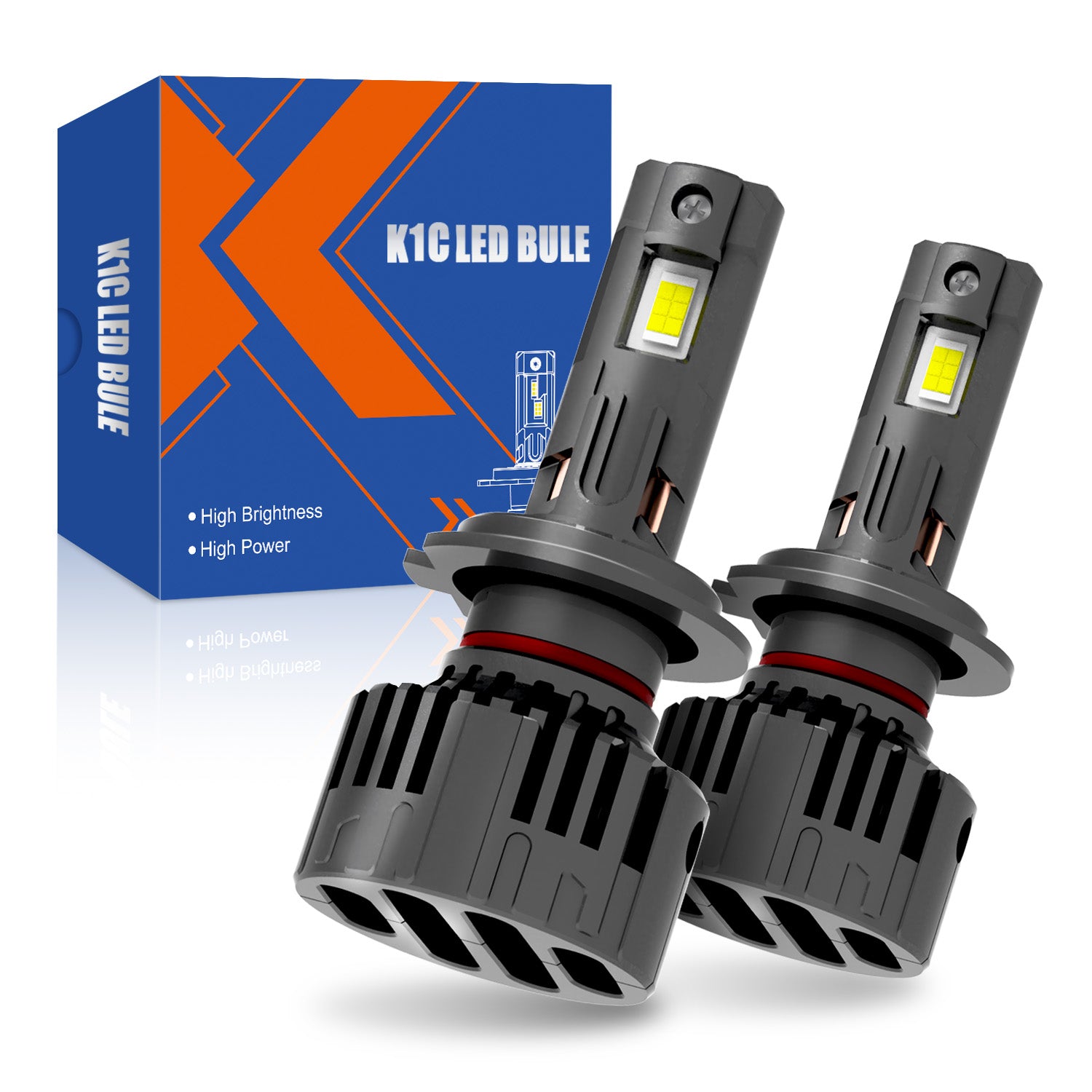 7035 Led K1C H7 LED Headlight Bulb GC-7035 9-36V External Intelligent Driver ...