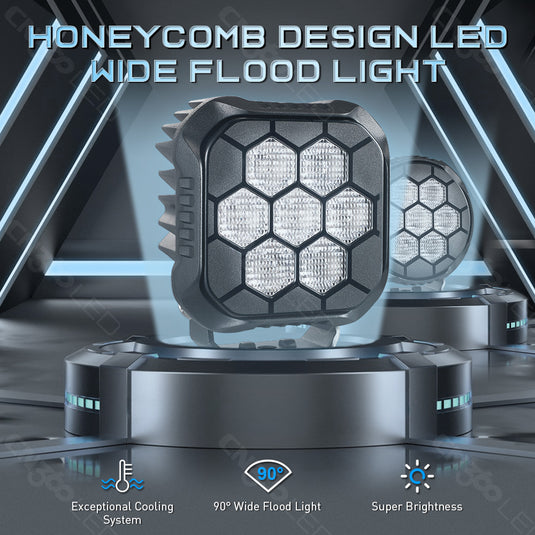 4.4-Inch Honeycomb Design LED Flood Pod Light