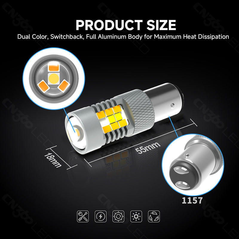 Cargue la imagen en el visor de la galería, 4G28 Series Dual Color LED Bulbs for Turn Signal &amp; DRL
