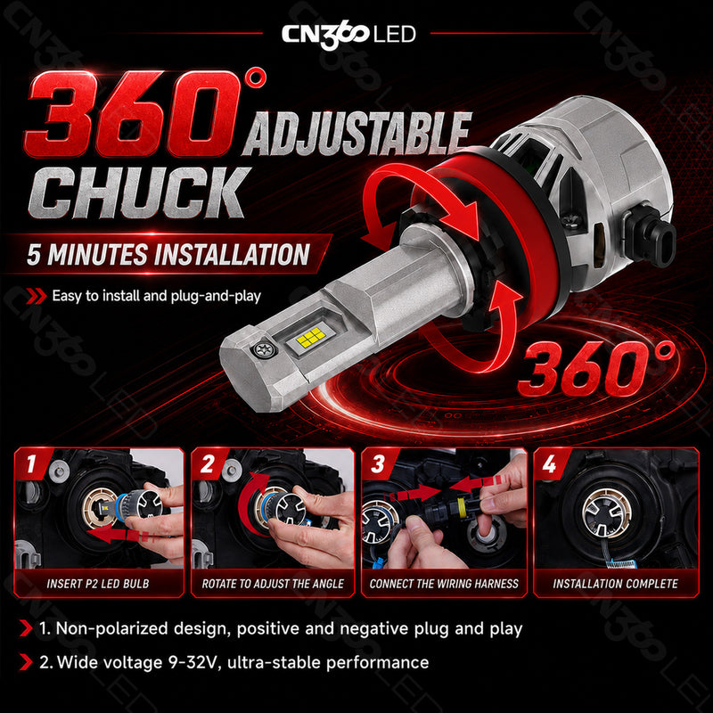 Load image into Gallery viewer, P2 Series H4 LED Headlight Bulbs
