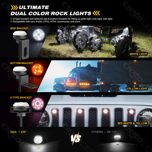 EL13 Dual Color LED Rock Light Kit