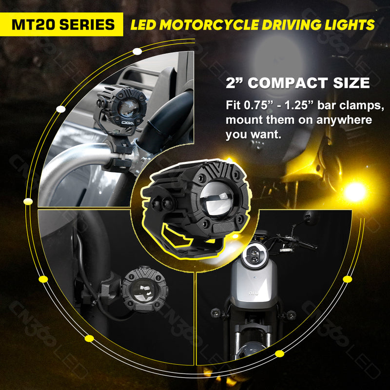 Load image into Gallery viewer, Dual Color 3 Modes Universal Fit Motorcycle LED Pod Lights
