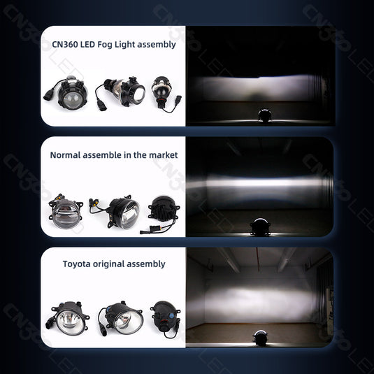 Universal OEM White and Yellow LED Fog Light Assembly Kit