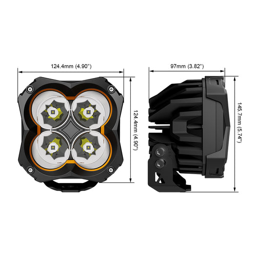 5 Inch TR1 LED Work Lights 48W Spot Beam Iron Bracket