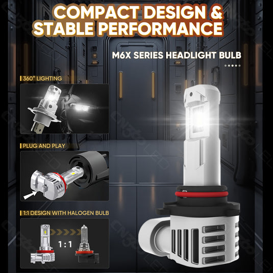 M6X Series H11 All-Around Illumination LED Headlight Bulb