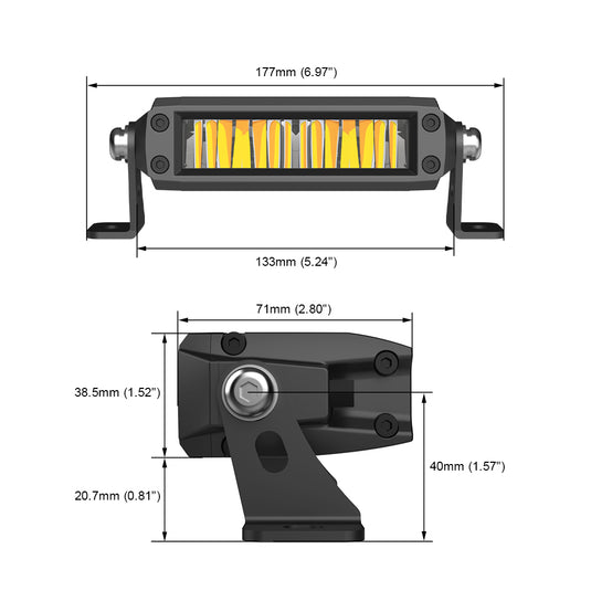 54B Series 5 Inch Single Row Dual Color LED Light Bar