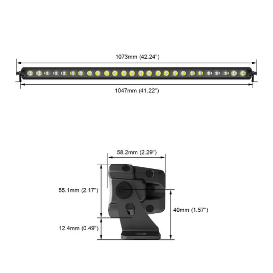 56 Series 260W 41 Inch Projector Single Row Light Bars