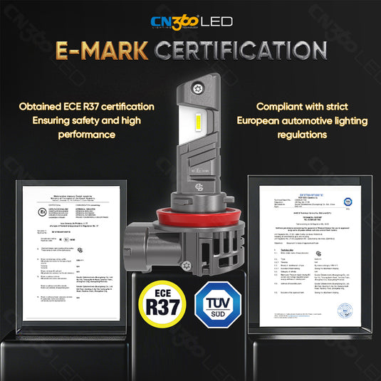 Bombilla de faro LED serie E4E H11 compatible con ECE R37