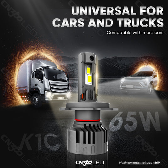 Led 0157 Dual Copper K1C Series 9007 LED Headlight Bulb High Low Beam Stable ...