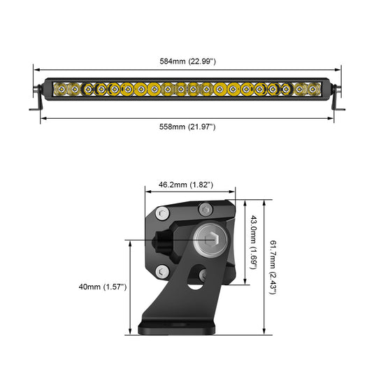 48 Series 20 inch Single Row OSRAM LED Light Bar