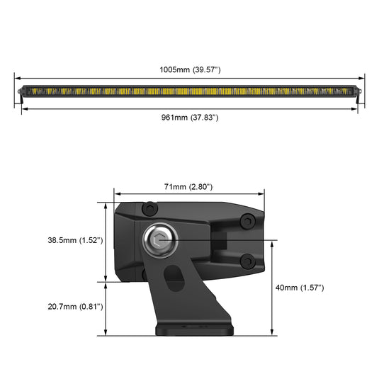 54B Series 40 Inch Single Row Dual Color LED Light Bar