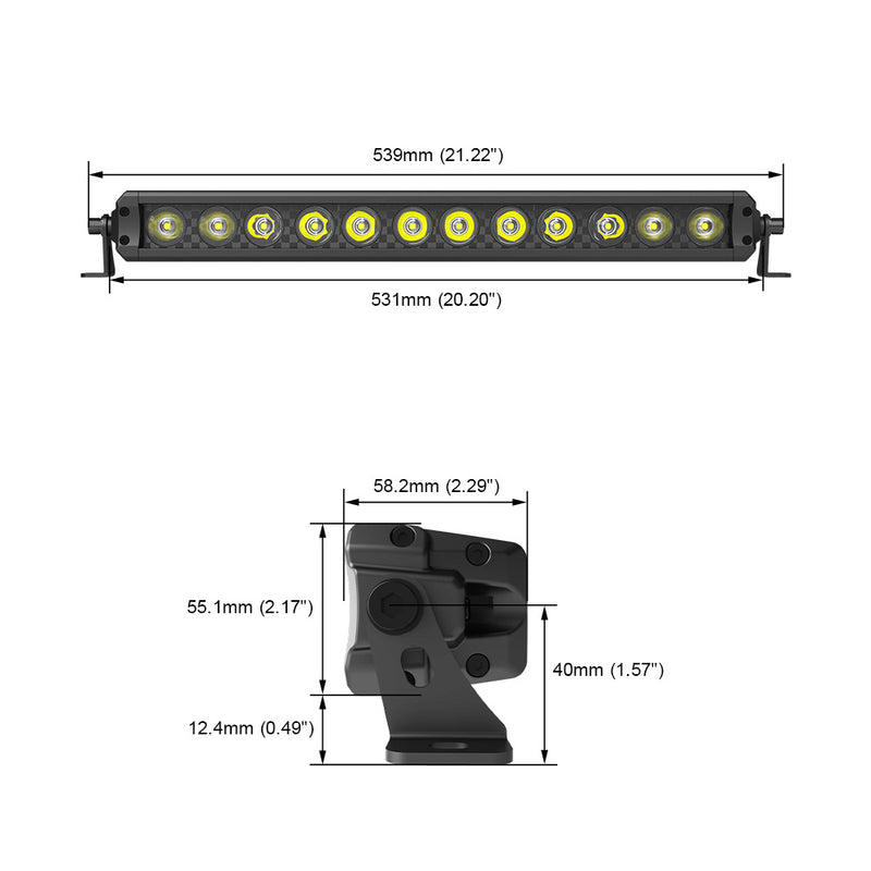 Load image into Gallery viewer, 56 Series 120W 20 Inch Projector Single Row Light Bars
