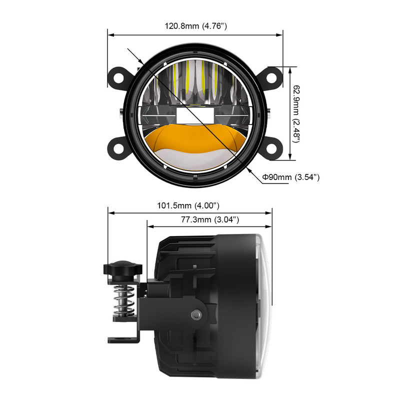 Загрузить изображение в просмотрщик галереи, Universal OEM White and Yellow LED Fog Light Assembly Kit
