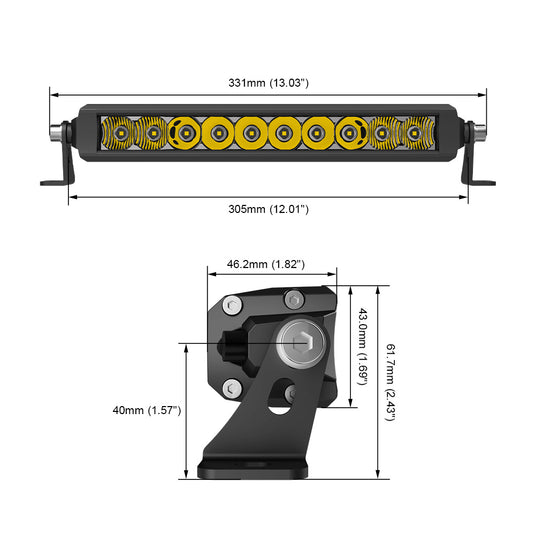 48 Series 12 inch Single Row OSRAM LED Light Bar