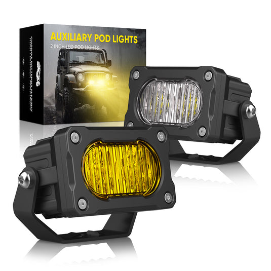 2X 3-inch LED Work Light Bars - Amber Spot Pods For Off-Road, Fog, Truck, SUV - 2X 3-inch LED Work Light Bars - Amber Spot Pods For Off-Road, Fog, Truck, SUV -