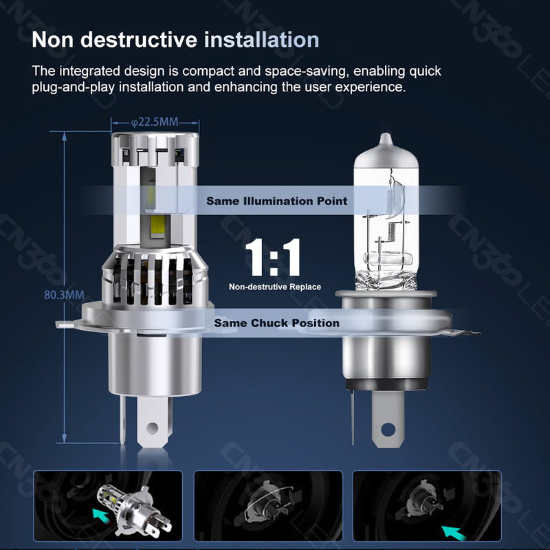Load image into Gallery viewer, M8S Series H7 6500K White LED Headlight Bulbs
