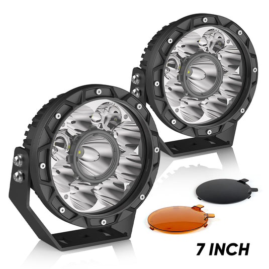 7 Inches Round LED Spot Lights for Construction and Offroading