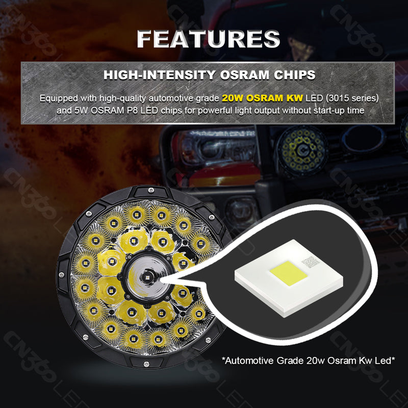 Load image into Gallery viewer, 7 Inches Round LED Spot Lights for Construction and Offroading
