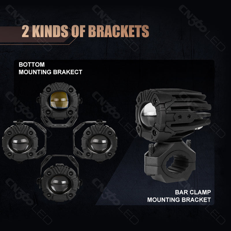 Load image into Gallery viewer, Dual Color 3 Modes Universal Fit Motorcycle LED Pod Lights
