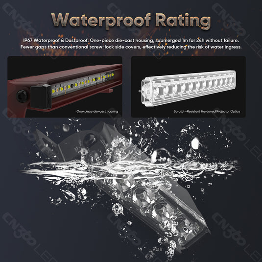 GL10 Series GL1004 4 Inch 36W Amber LED Spot Light Bar